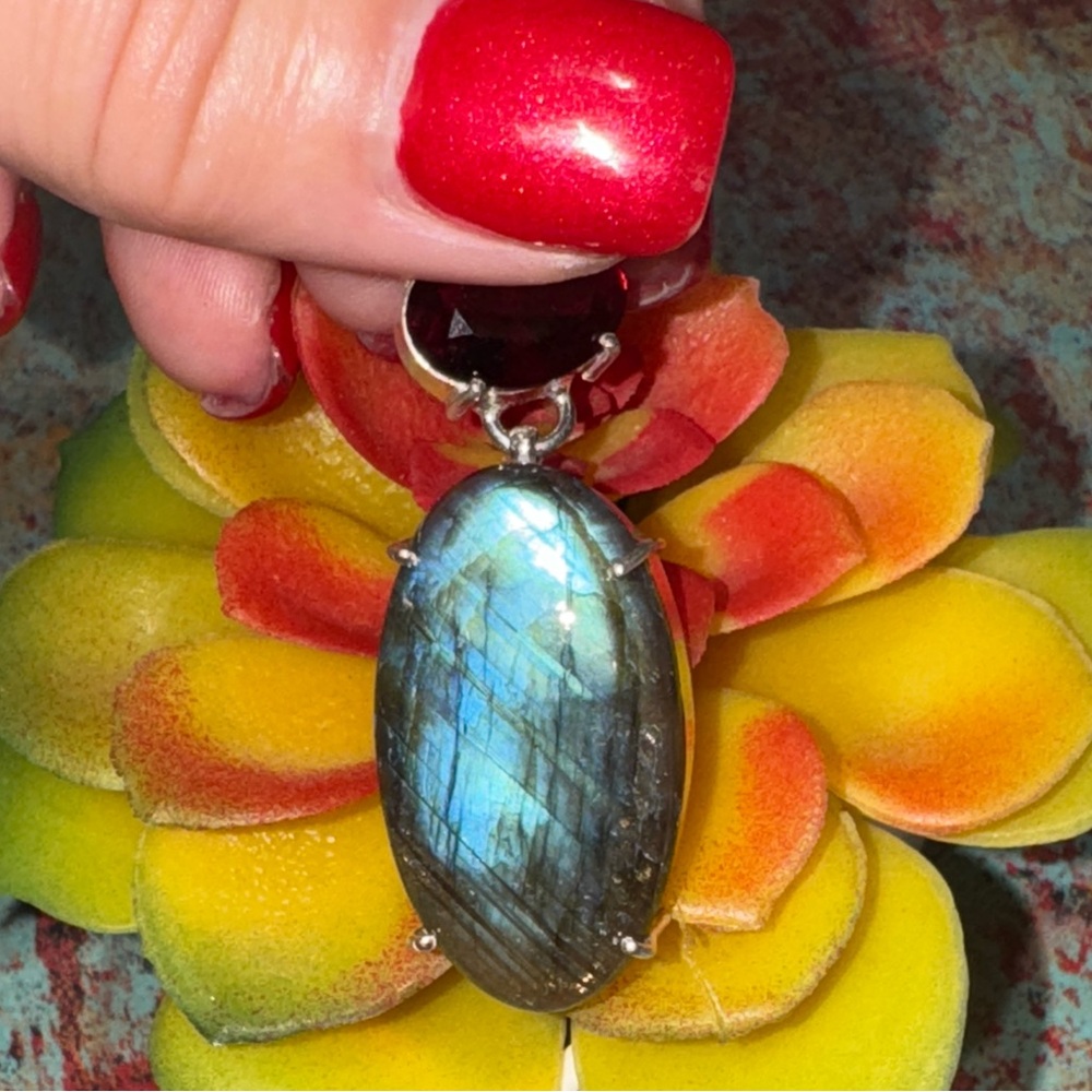 Fiery Labradorite Silver Ring - image 3